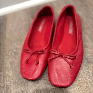 Sam & Libby Red Leather Ballet Flats